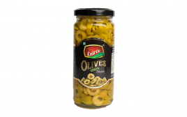 Vishaal Entree Olives Green Slices   Glass Jar  250 grams